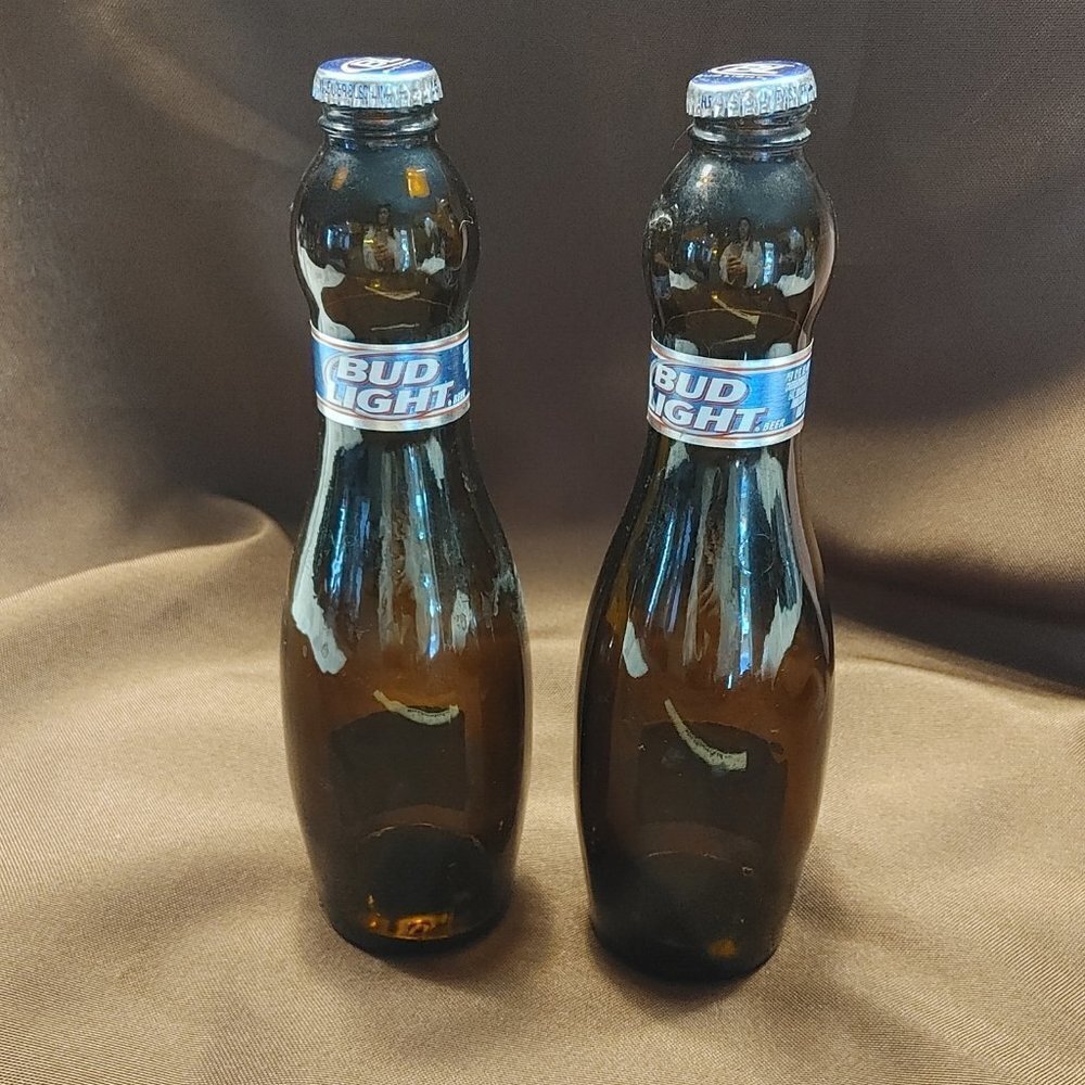 Bud Light Bowling Pin Amber Beer Bottle Empty